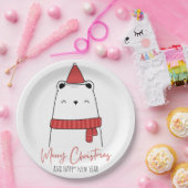 Funny cat Kerstmas Papieren Bordje (Feest)