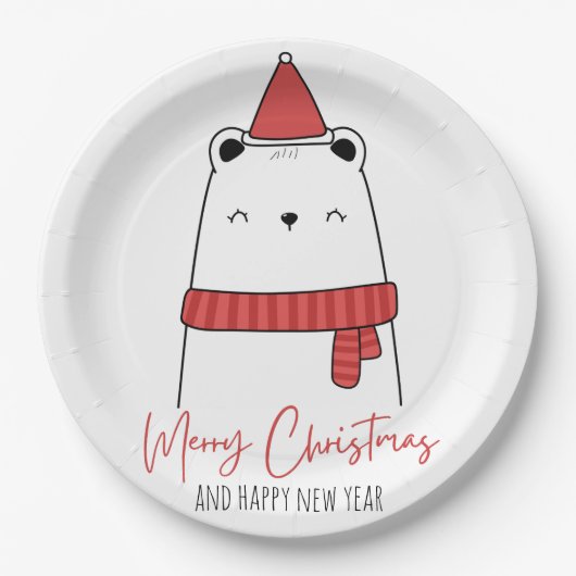 Funny cat Kerstmas Papieren Bordje (Voorkant)