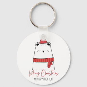 Funny cat Kerstmas Sleutelhanger