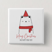 Funny cat Kerstmas Vierkante Button 5,1 Cm (Voorkant)