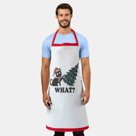 Funny Cat Kerstmis Apron van pap Schort