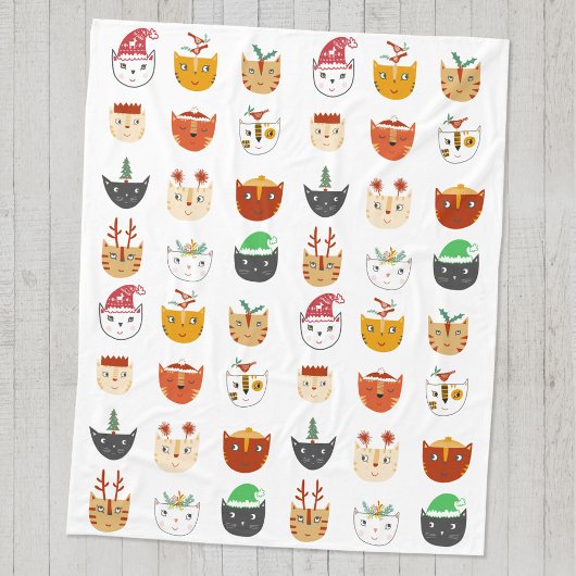 Funny Cat Kerstmis Blanket Fleece Deken
