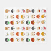 Funny Cat Kerstmis Blanket Fleece Deken (Voorkant (Horizontaal))