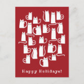 Funny Cat Kerstmis Briefkaart (Voorkant)