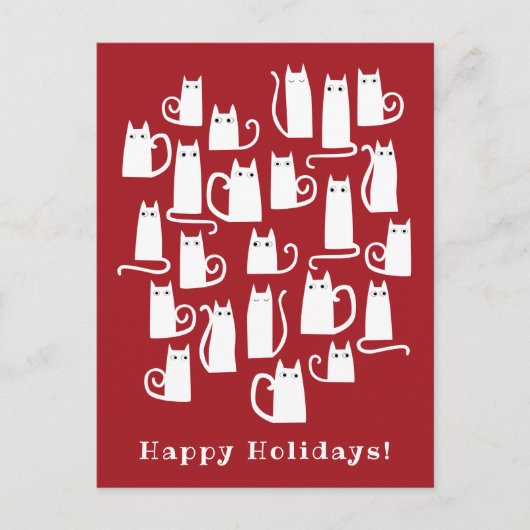 Funny Cat Kerstmis Briefkaart (Voorkant)