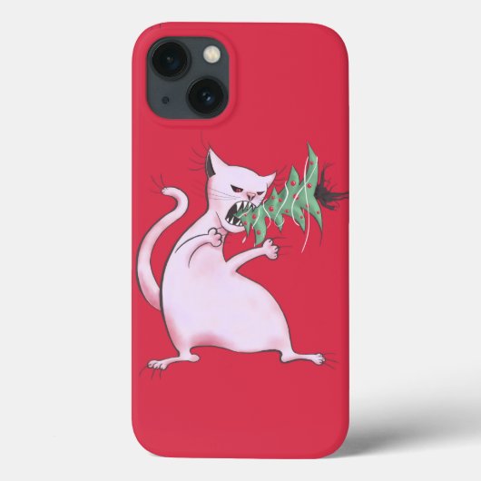 Funny Cat Kerstmis Eater Holiday Case-Mate iPhone Case (Achterkant)