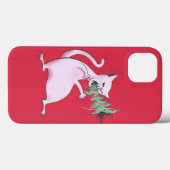 Funny Cat Kerstmis Eater Holiday Case-Mate iPhone Case (Achterkant (horizontaal))