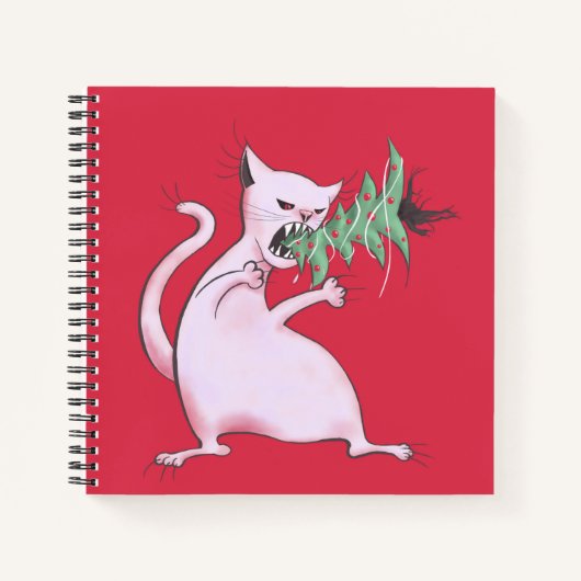 Funny Cat Kerstmis Eater Holiday Notitieboek (Voorkant)