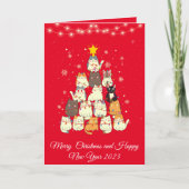 Funny cat-kerstmis feestdagen kaart (Voorkant)