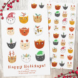 Funny Cat Kerstmis Feestdagenkaart<br><div class="desc">Een stel leuke en leuke katten in wintervakantie petten en accessoires om je te laten glimlachen. Verander de groet en de namen om te personaliseren. Originele kunst van Nic Squirrell.</div>