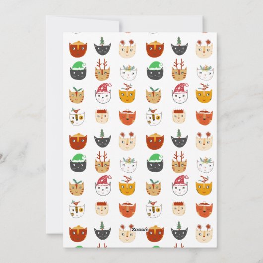 Funny Cat Kerstmis Feestdagenkaart (Achterkant)