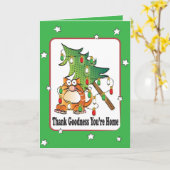 Funny Cat Kerstmis Kaart - Illustratie van dieren (Gele Bloem)