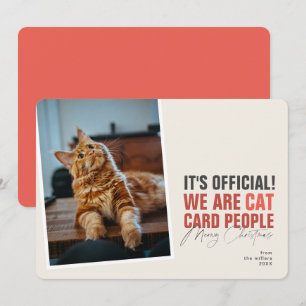 Funny Cat Kerstmis Kaart Red Meowy Kerstmis