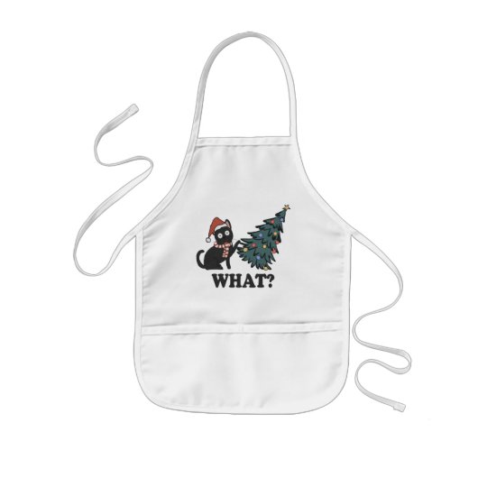Funny Cat Kerstmis Kinder Apron Schort (Voorkant)