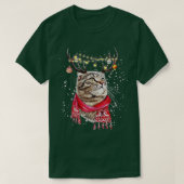 Funny Cat Kerstmis Lover Meowy Merry Catmas Cat L T-shirt (Design voorkant)