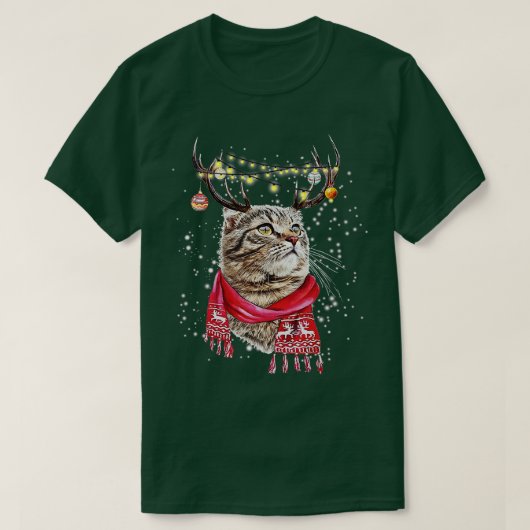 Funny Cat Kerstmis Lover Meowy Merry Catmas Cat L T-shirt (Design voorkant)