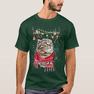 Funny Cat Kerstmis Lover Meowy Merry Catmas Cat L T-shirt