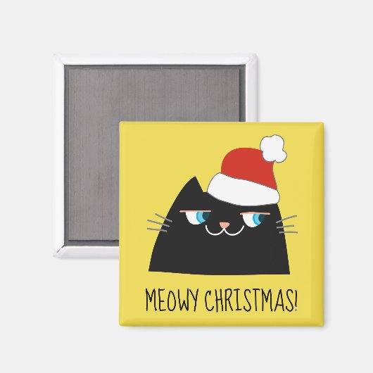 Funny Cat Kerstmis Magneet (Voorkant / Achterkant)