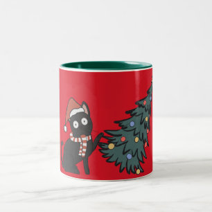 Funny Cat Kerstmis Mok