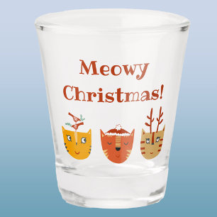 Funny Cat Kerstmis Shot Glas