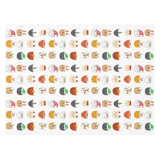 Funny Cat Kerstmis Tafelkleed (Voorkant (Horizontaal))