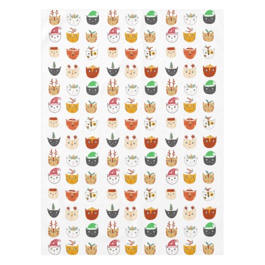 Funny Cat Kerstmis Tafelkleed (Voorkant)