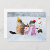 Funny Cat Kerstmis Wenskaart Feestdagenkaart (Voorkant / Achterkant)