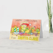 Funny Cat Kerstmis Wenskaart Kaart (Voorkant)