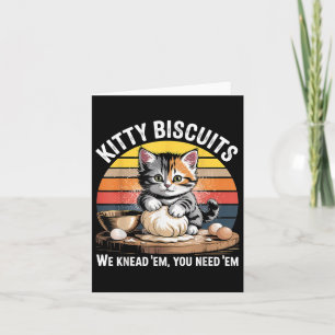 Funny Cat Kneading Dough Retro Kat Biscuits Desi Kaart