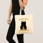 Funny Cat Knits praat niet met me... ik tel Kni. Tote Bag (Voorkant (product))