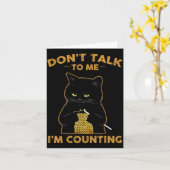 Funny Cat Knits Shirt Don't Talk To Me I'm Countin Kaart (Gele Bloem)