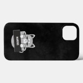 Funny Cat-koffieontwerp, aangepaste naam Hoesje-Ma Case-Mate iPhone Case (Achterkant (horizontaal))