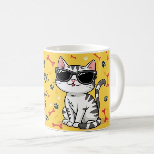 Funny Cat koffiethee keramische cup Cartoon cat Koffiemok (Voorkant rechts)