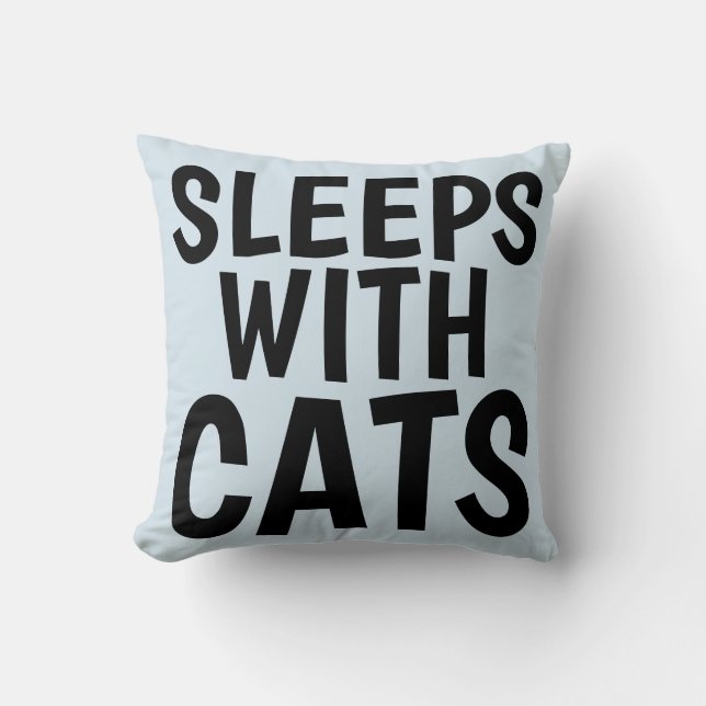 Funny Cat Kussens, SLAPEN MET CATS Kussen (Voorkant)