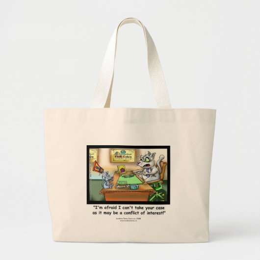 Funny Cat & Lawyer Boodschappentas Grote Tote Bag (Voorkant)
