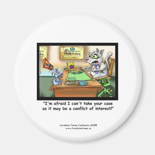 Funny Cat & Lawyer Funny Novelty Magnet (Voorkant)