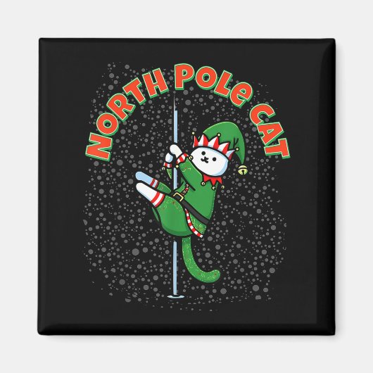 Funny Cat Le Dance Elf Costume Christmas Holiday C Magneet (Voorkant)