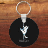 Funny Cat Le Dancing Or Is It A Lecat Wordplay Jok Sleutelhanger (Voorkant)