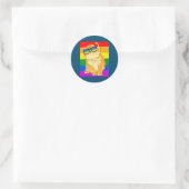 Funny Cat LGBT Gay Rainbow Pride vlag Ronde Sticker (Tas)