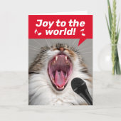 Funny Cat Louly die kerstliedjes zingt Kaart (Voorkant)