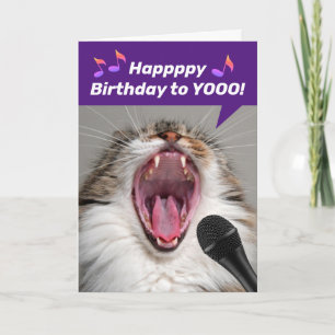 Funny Cat Louly zingt de Birthday Song Kaart