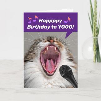 Funny Cat Louly zingt de Birthday Song Kaart