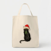 Funny Cat Lover Black Bombay Kat voor kerstmis Tote Bag (Voorkant)