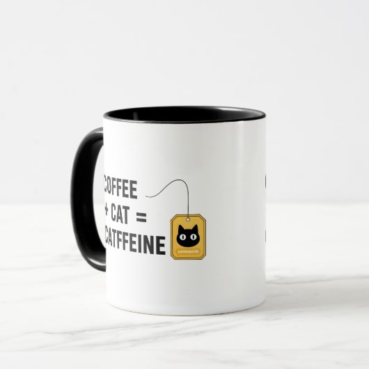 Funny  Cat Lover Caffeine Addict Gift Mok (Voorkant links)
