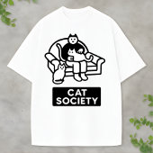 Funny Cat Lover Cat Society Design Illustration T-shirt