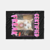 Funny Cat Lover Certified Freak Eat Cement Cursed  Fleece Deken (Voorkant (Horizontaal))