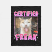 Funny Cat Lover Certified Freak Eat Cement Cursed  Fleece Deken (Voorkant)