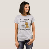 FUNNY CAT LOVER COFFEE EN MEOW T-SHIRT (Voorkant volledig)