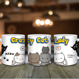 Funny Cat Lover Coffee Mok – Crazy Cat Lady Gift