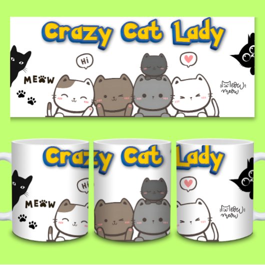 Funny Cat Lover Coffee Mok – Crazy Cat Lady Gift